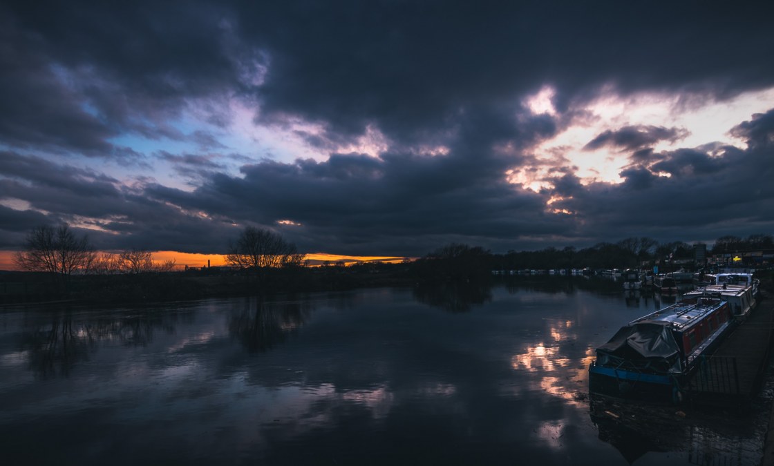 Skies brewing over Beeston Canal , Nottingham.