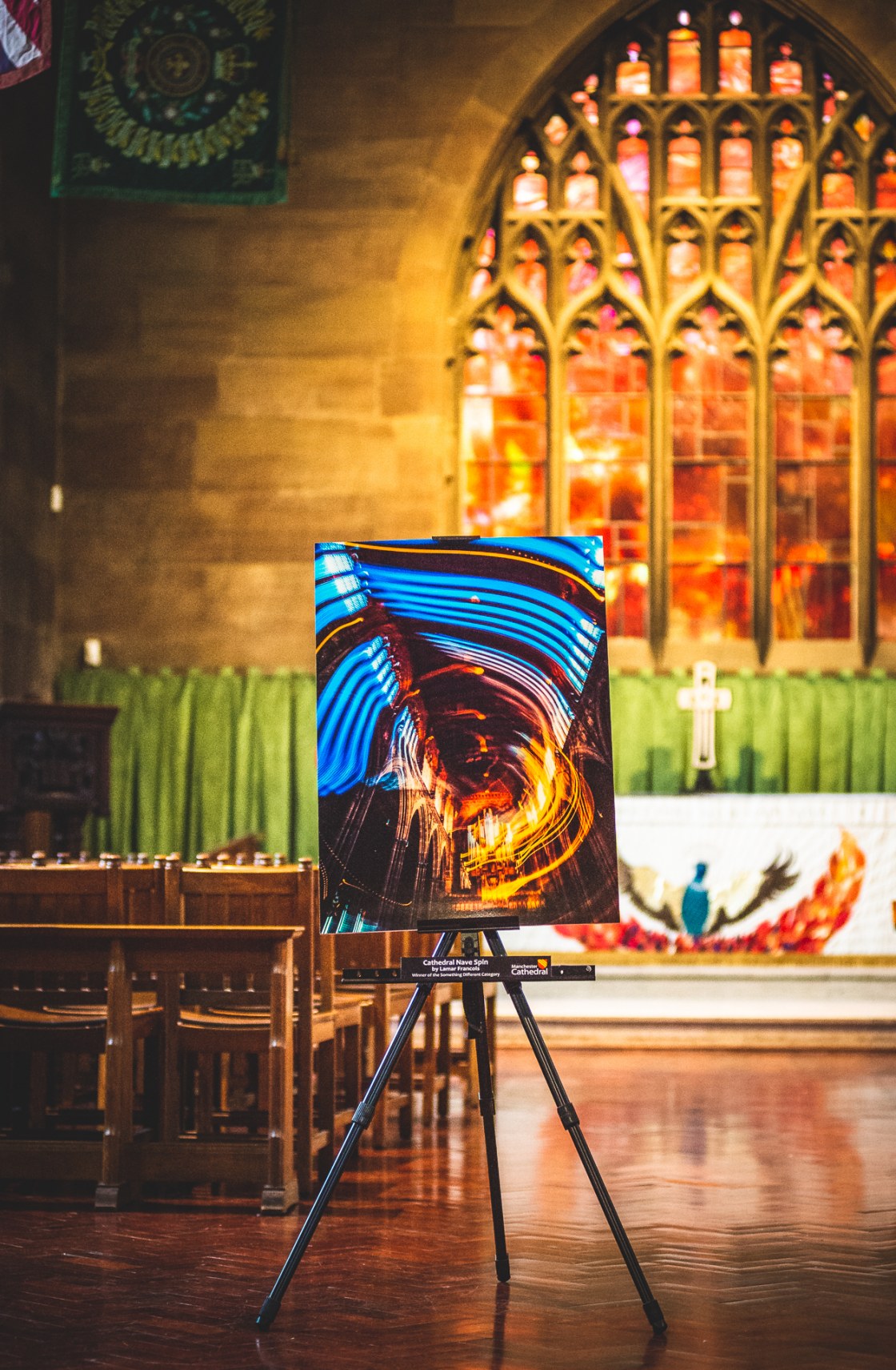 Cathedral Nave Spin display , Manchester Cathedral